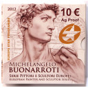 2012 - 10 euro ITALIA Michelangelo Buonarroti fondo specchio